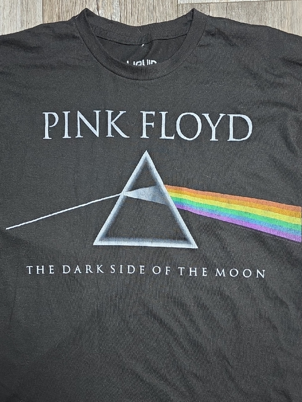 Liquid Blue Pink Floyd The Dark Dark Side of the Moon Graphic Band Tee Sz Lg